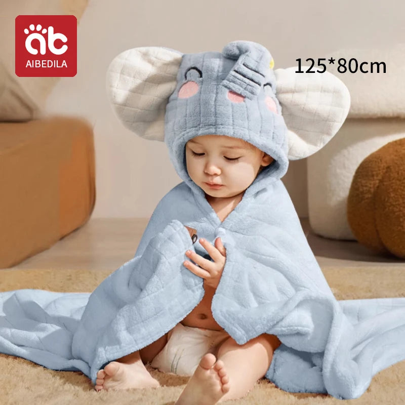 Cute Animal Baby Bath Towel Cartoon Rabbit Dinosaur Infant Towels Blanket with Hood Newborn Bath Wipe Baby Beach Towels