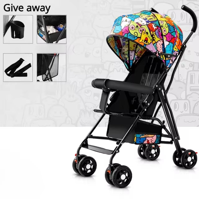 Baby Stroller Lightweight & Foldable Infant Stroller to Explore with Large Sleep Shade Super Load-Bearing Baby Pram for Boy Girl