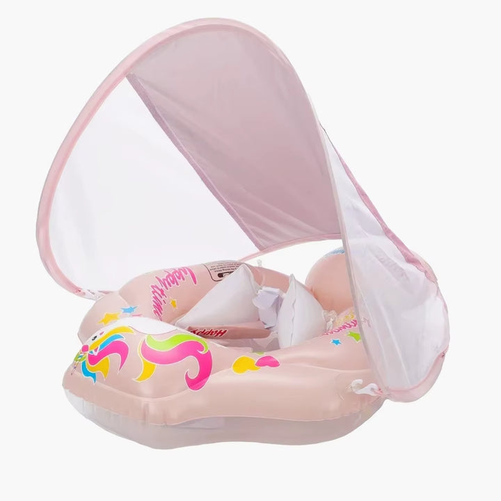 Baby Swimming Pool Float with Canopy Inflatable Infant Floating Ring Kids Swim Circle Bathing Summer Toys