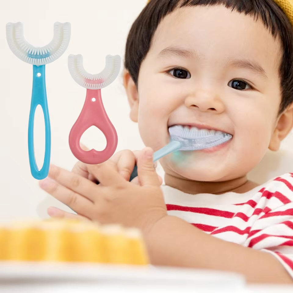 Baby Toothbrush Children 360 Degree U-Shaped Child Toothbrush Teethers Baby Brush Silicone Kids Teeth Oral Care Cleaning