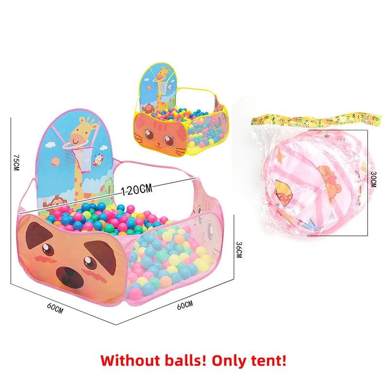 1.2M Hexagon Foldable Baby Playpen Indoor Baby Safety Fence Cute Kids Playground Baby Activity Fence with Basket Hoop