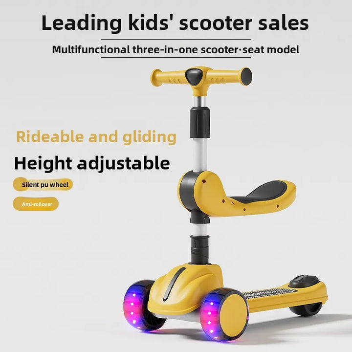 3-In-1 Children'S Scooter: a Scooter for Boys and Girls That Can Be Sat on or Ridden