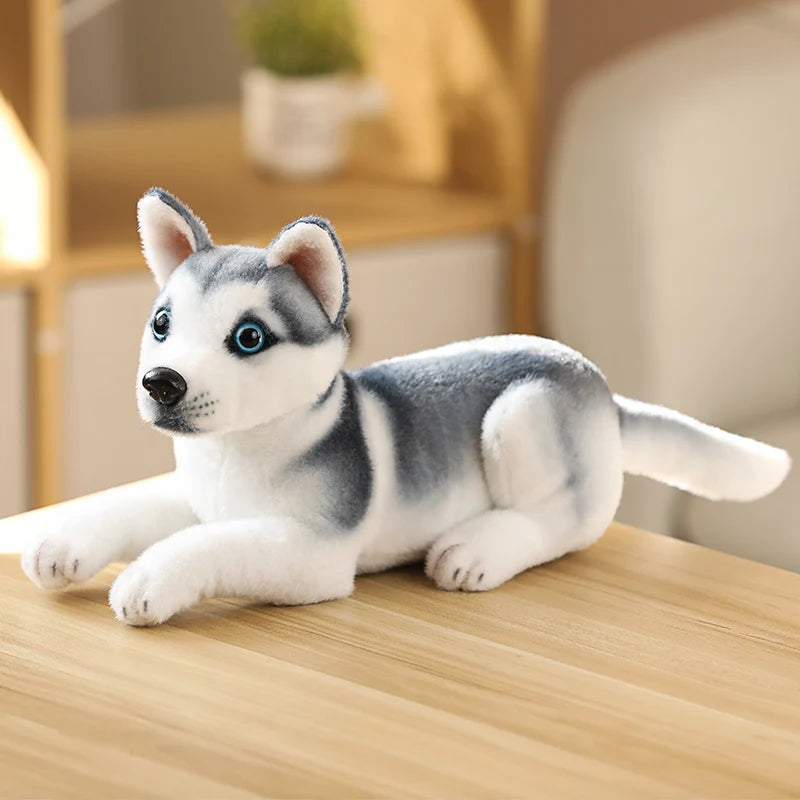Stuffed Animals Plush Toy White/Brown Dog Plush Cartoon Toy for Children'S Soft Gifts New Realistic Plush Simulation Smart Dog
