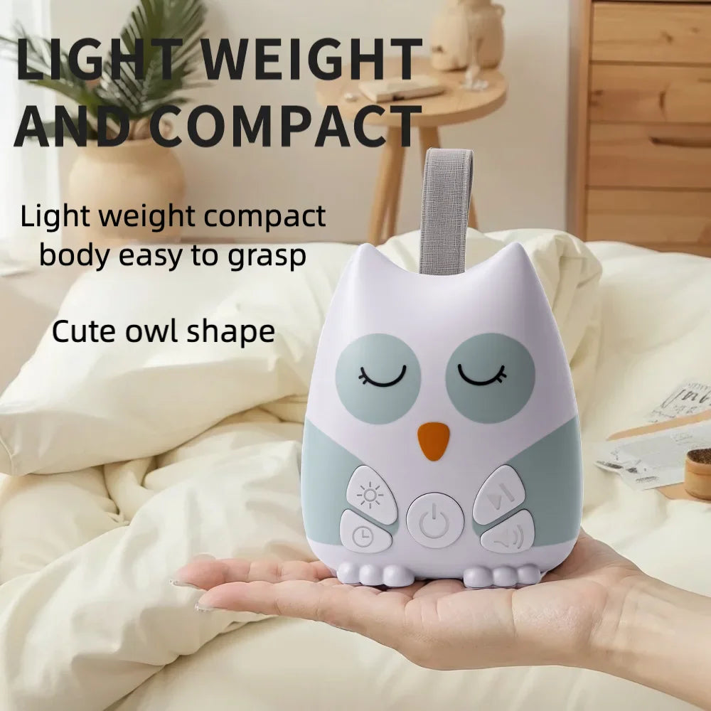 Portable Owl White Noise Machine for Baby 15 Soothing Natural Sound Infant Toddler Soother Comfortable Sleep Aid Travel-Friendly