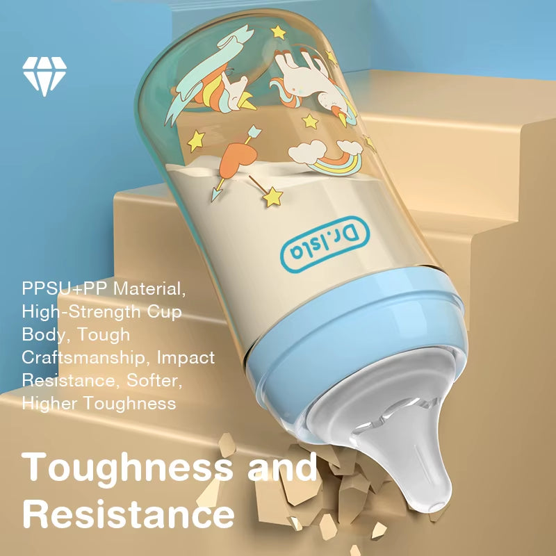 MAMIJOY 160/240ML PPSU Baby Bottle Double Handle Infant Drop-Proof Baby Wide-Caliber Milk Bottle Newborn Feeding Bottle BPA Free
