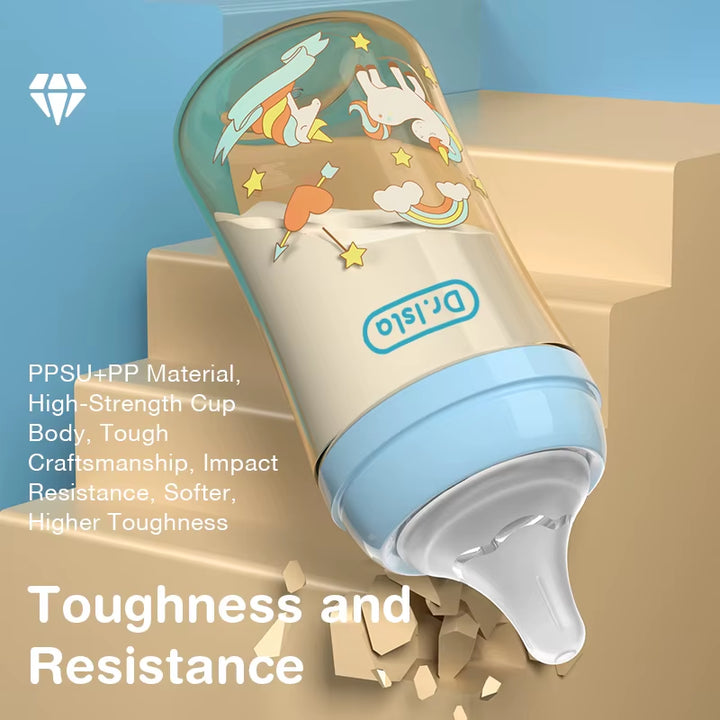 MAMIJOY 160/240ML PPSU Baby Bottle Double Handle Infant Drop-Proof Baby Wide-Caliber Milk Bottle Newborn Feeding Bottle BPA Free