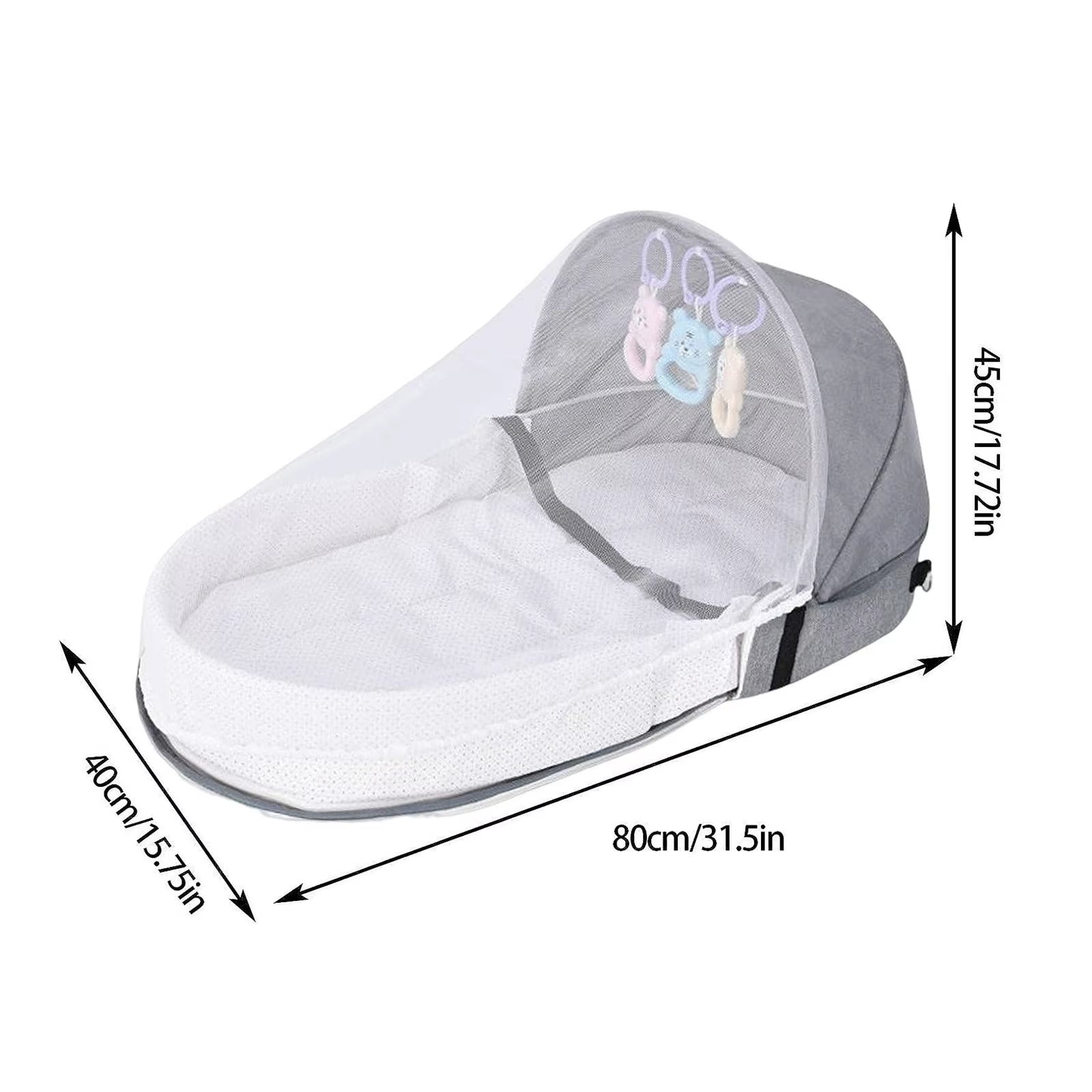 Baby Bed Folding Portable Baby Crib with Net and Awning Baby Nest Portable Baby Bed for Camping Infant Bed Bassinet for Baby