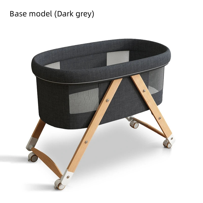 Multifunctional Wooden Baby Bed Foldable Mobile Baby Bassinet Baby Shaker Bb Adjustable Rollaway Bed