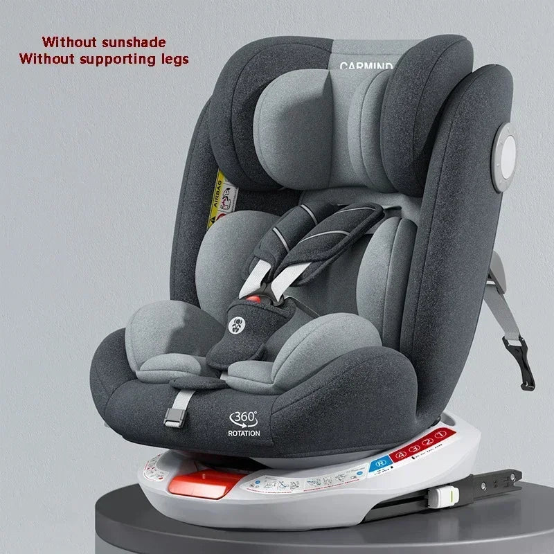 Child Safety Car Seat with Support 360° Rotatable Safety Seat ISOFIX Steel Interface Suitable for Children Aged 0-12