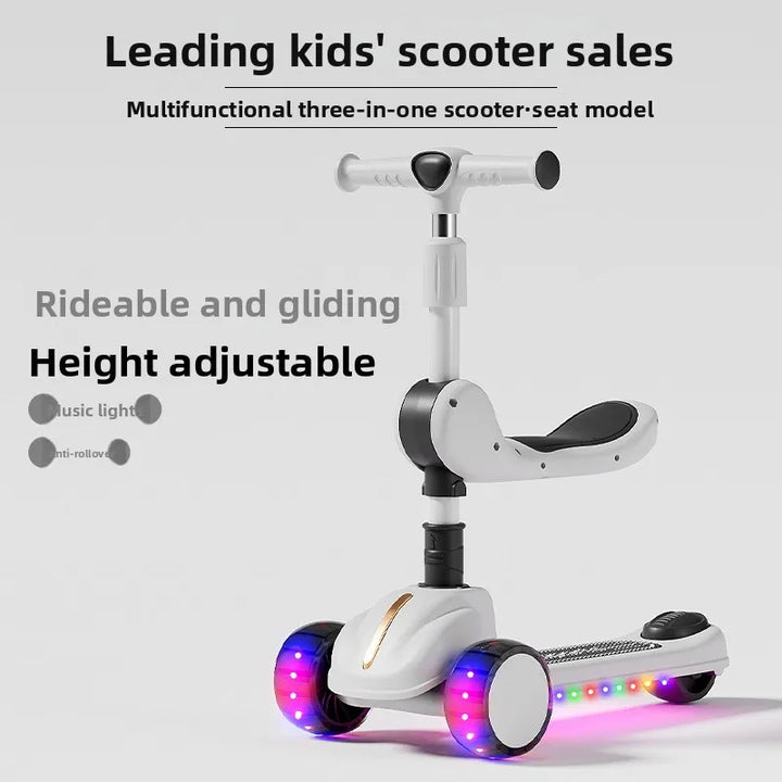 3-In-1 Children'S Scooter: a Scooter for Boys and Girls That Can Be Sat on or Ridden