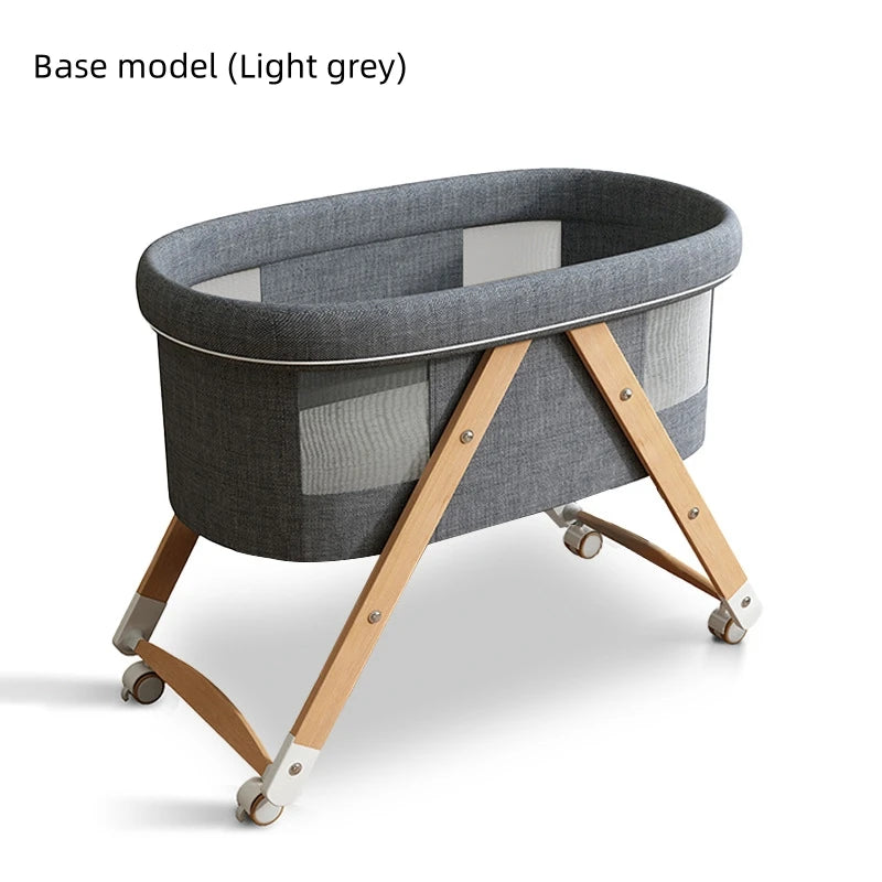 Multifunctional Wooden Baby Bed Foldable Mobile Baby Bassinet Baby Shaker Bb Adjustable Rollaway Bed