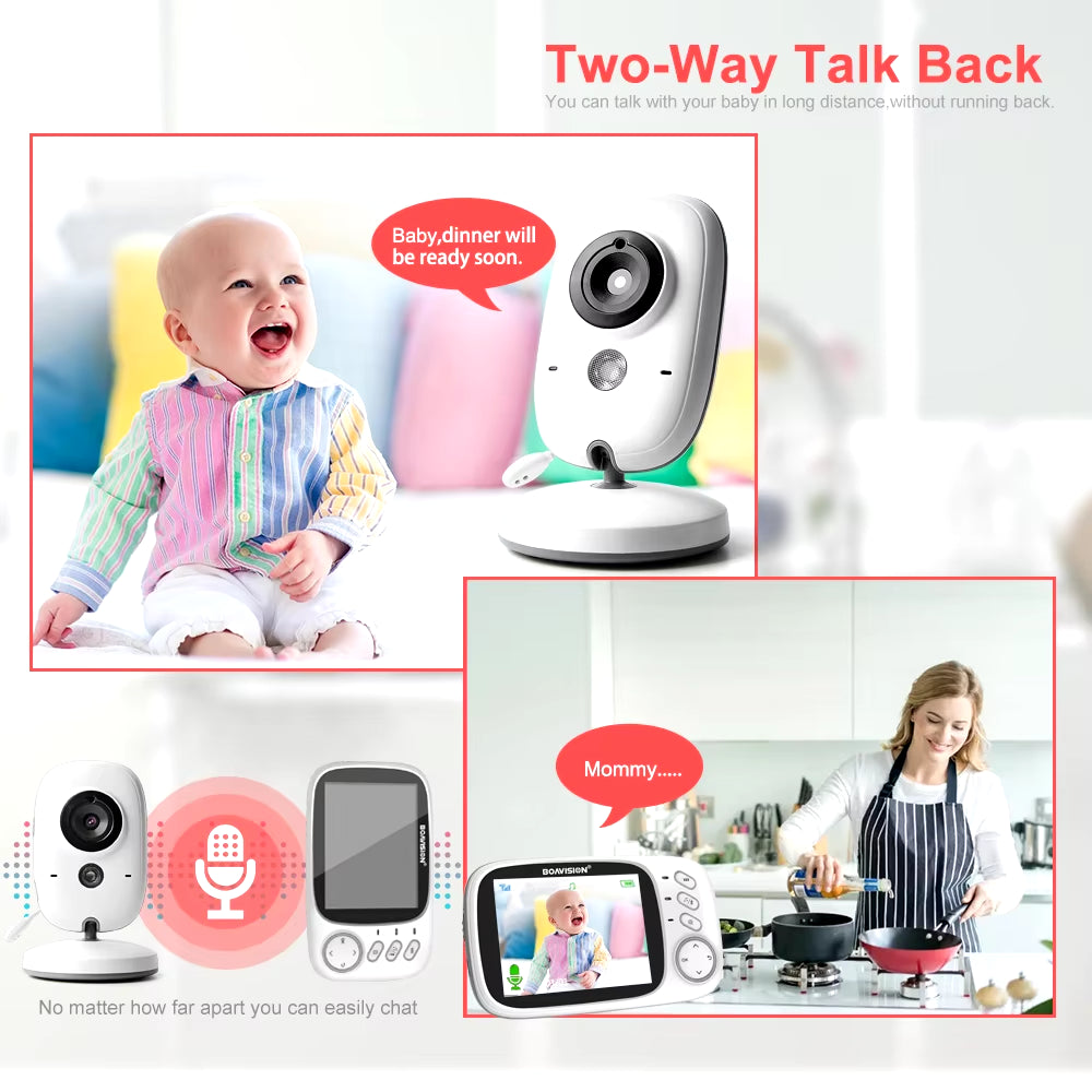 VB603 Video Baby Monitor 2.4G Wireless with 3.2 Inches LCD 2 Way Audio Talk Night Vision Surveillance Security Camera Babysitter