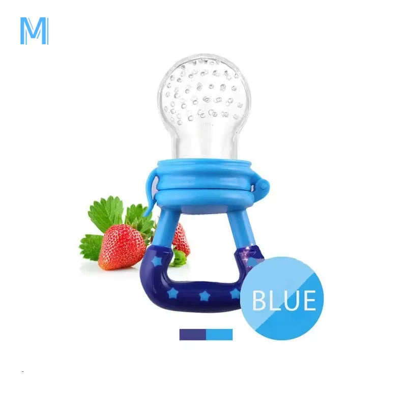 Baby Food Feeder Fruit Feeder Pacifier Infant Teething Toy Teether for Fresh Frozen Fruit - Silicone Nipple Includes All Sizes