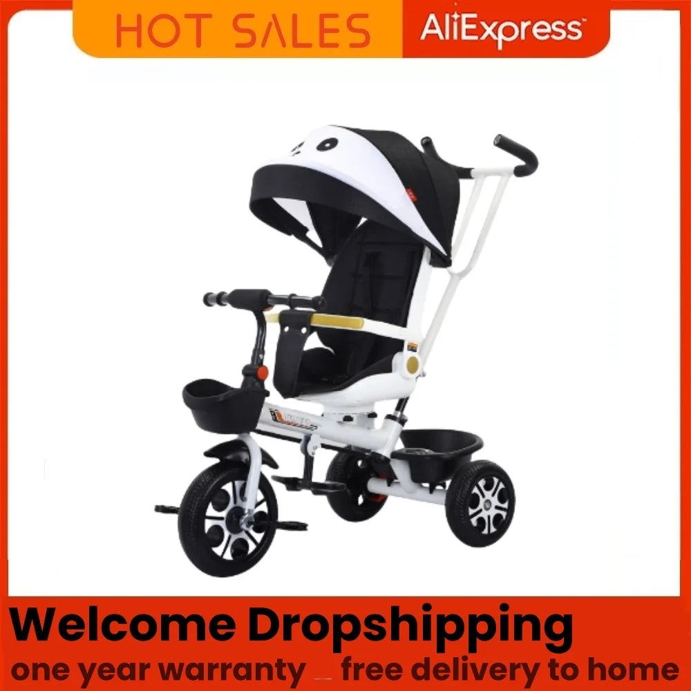 High Quality Poussette Bébé, Baby Tricycle Stroller for 1-3-6 Year Old,Multifunctional Can Lie down Children'S Tricycle Stroller