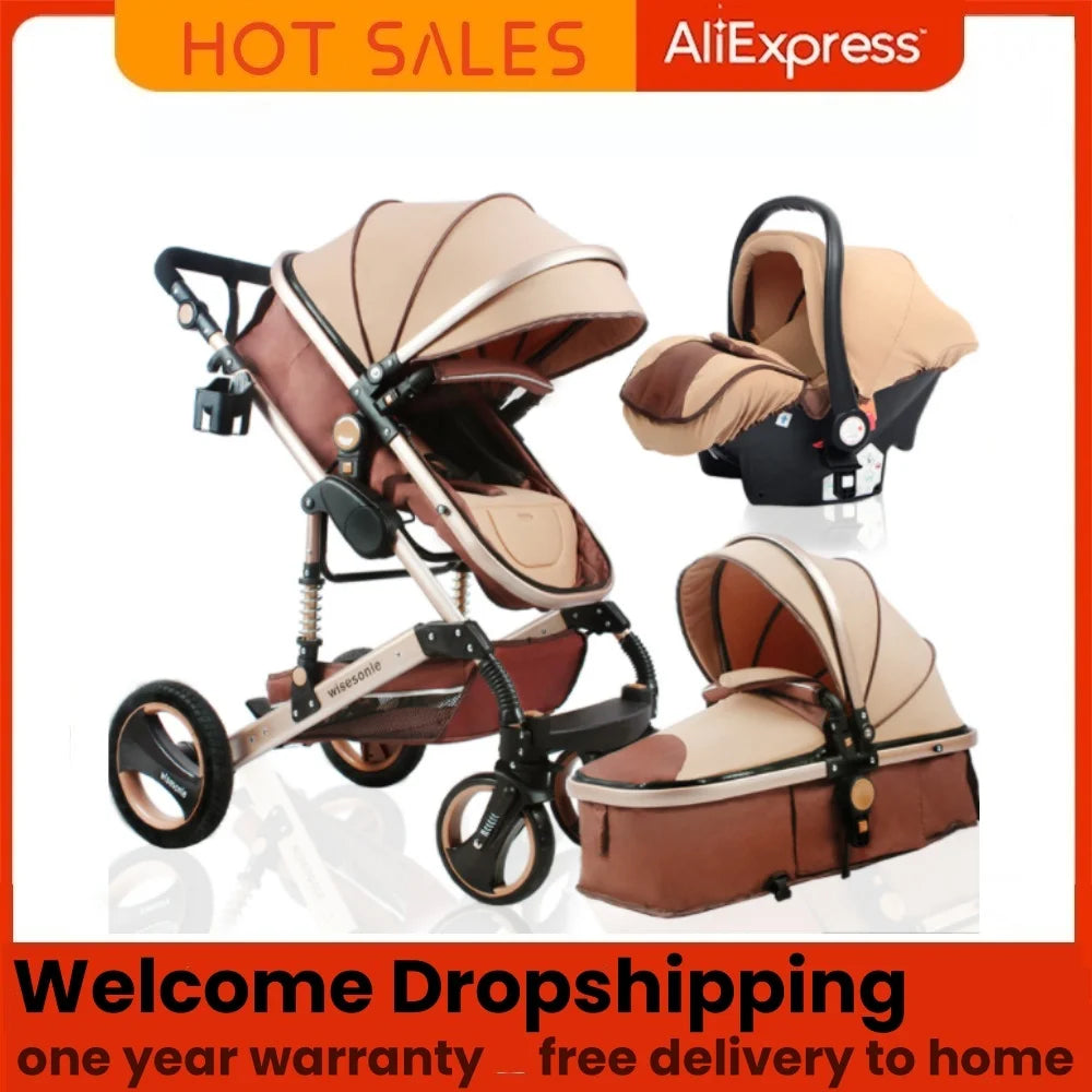 2025 Hot Selling Baby Stroller 3 in 1 Travel System , Lightweight Stroller Can Be Fold, High View Baby Stroller for You