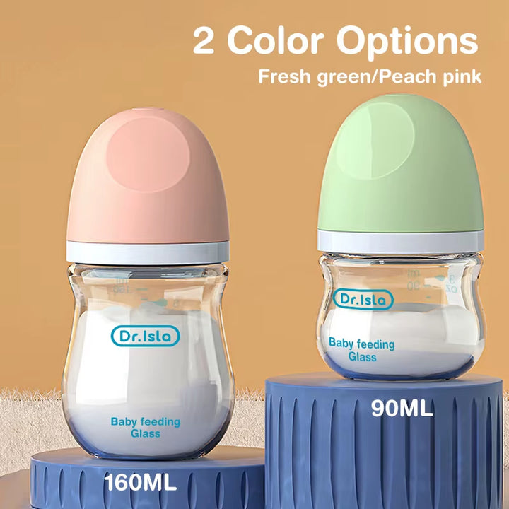 MAMIJOY Anti-Choke Baby Bottle Newborn Glass Bottles 90/160ML Anti-Flatulence Milk Feeding Bottles Infant BPA Free 0-3 Month
