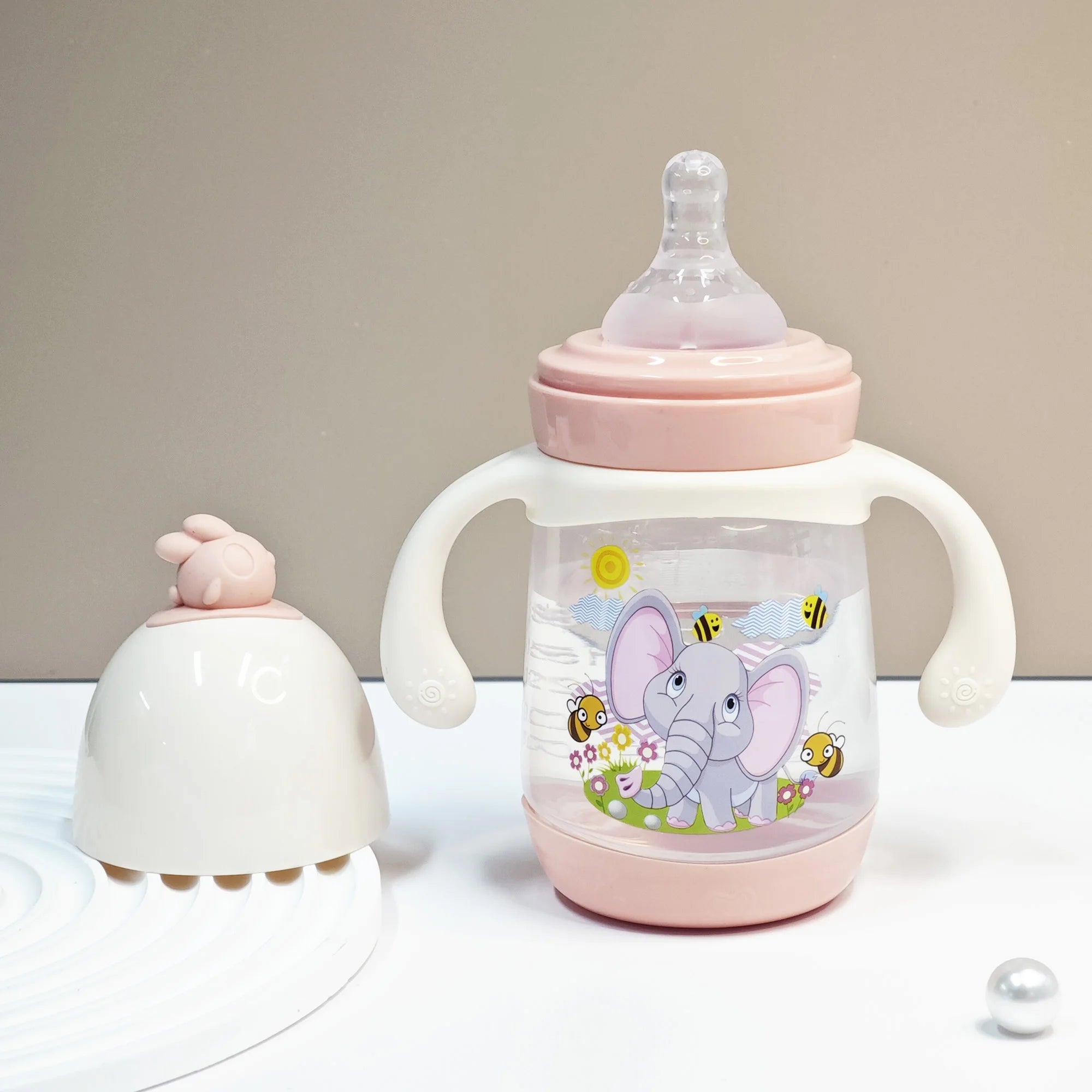 240Ml Newborn Cartoon Bottle, Bpa-Free, Cartoon Shape Baby PP Bottle, Drop-Proof and Leak-Proof Baby Feeding Bottle