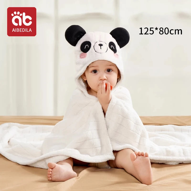 Cute Animal Baby Bath Towel Cartoon Rabbit Dinosaur Infant Towels Blanket with Hood Newborn Bath Wipe Baby Beach Towels