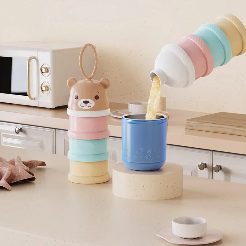 3 Grid Portable Milk Powder Box Container Toddle Baby Snacks Food Storage Box Formula Dispenser Milk Powder Bottles