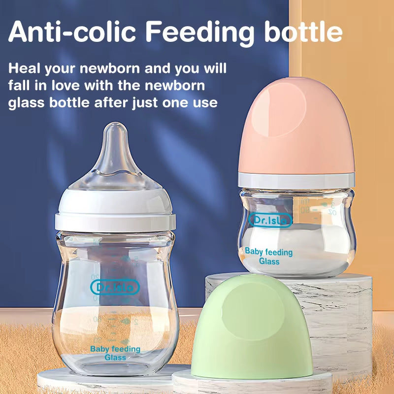 MAMIJOY Anti-Choke Baby Bottle Newborn Glass Bottles 90/160ML Anti-Flatulence Milk Feeding Bottles Infant BPA Free 0-3 Month