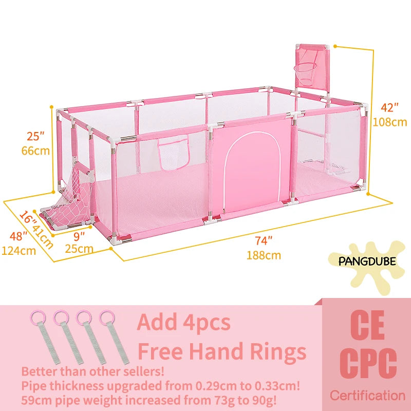 Baby Playpen for Children Play Area Baby Playground 6 Month~6 Years Old Kids Ball Pit Playpen Indoor Baby Safety Fence