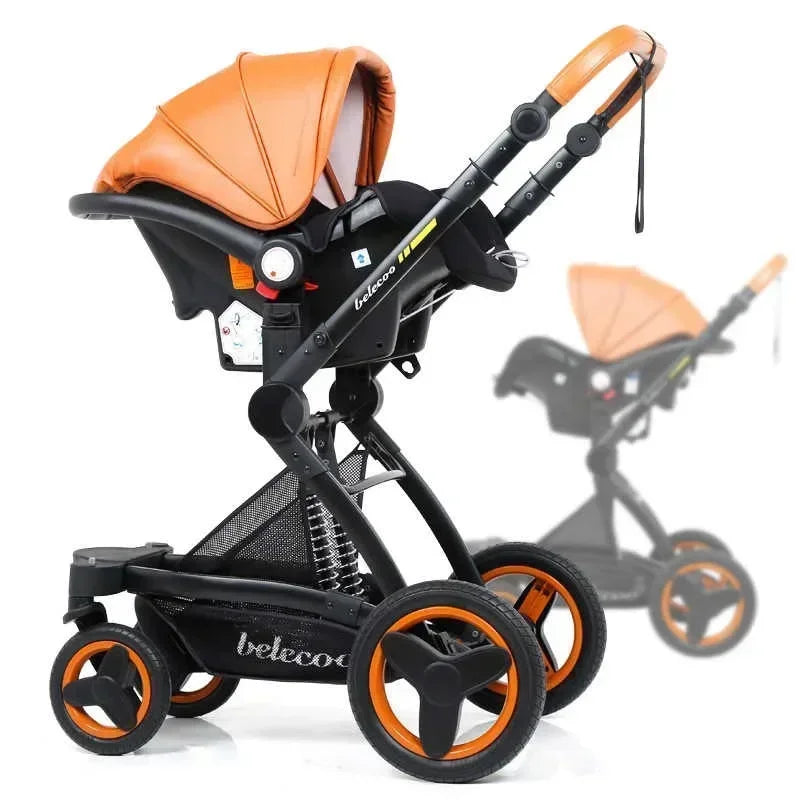 Baby Stroller 3 in 1 with Car Seat Baby Cart Foldable Baby Carriage Prams for Newborns Pram High Quality Waterproof Strollers