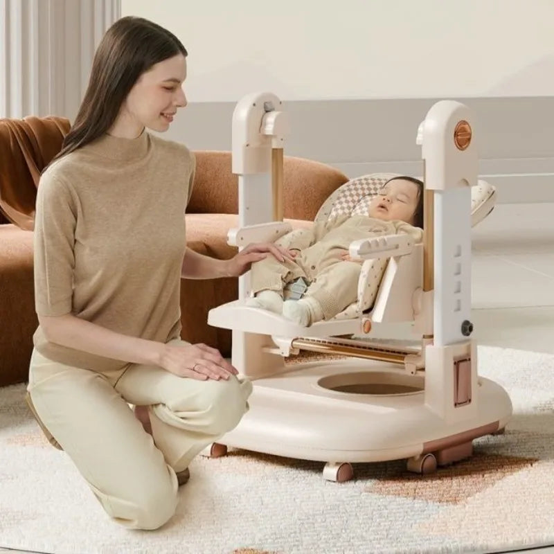 3-In-1 Foldable Baby High Chair, Multi-Functional Portable Dining Chair for Toddlers, Home Use Infant Feeding Chair with Table