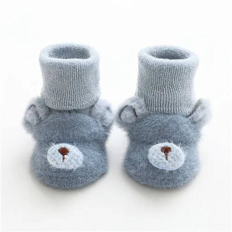 Newborn Baby Girl Boy Socks anti Slip Cute Soft Cartoon Winter Thick Warm Terry Infant Socks for Baby Girls Boys 0-3Year