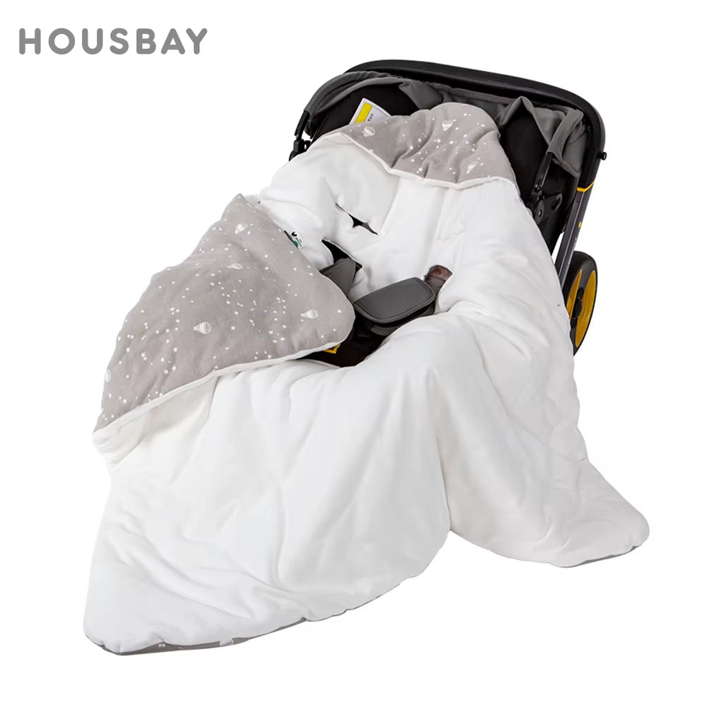 Baby Wrap Blanket for the Newborn with Windproof Hooded in a Infant Car Seat Winter Warm Envelope for Discharge 0-12 Months