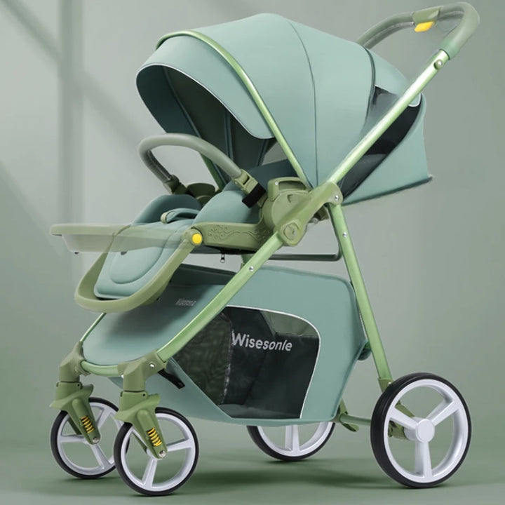 2 in 1 Portable Multifunctional Baby Stroller High Landscape Pram Carriage Basket Baby Carriage Baby Stroller 0 to 3 Years