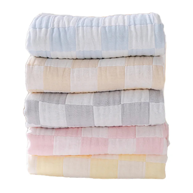 6 Layer Bamboo Cotton Baby Blankets Nap Cover Thin Quilt Soft Bubble Bath Towel for Newborn Muslin Swaddle Blanket Baby Bedding