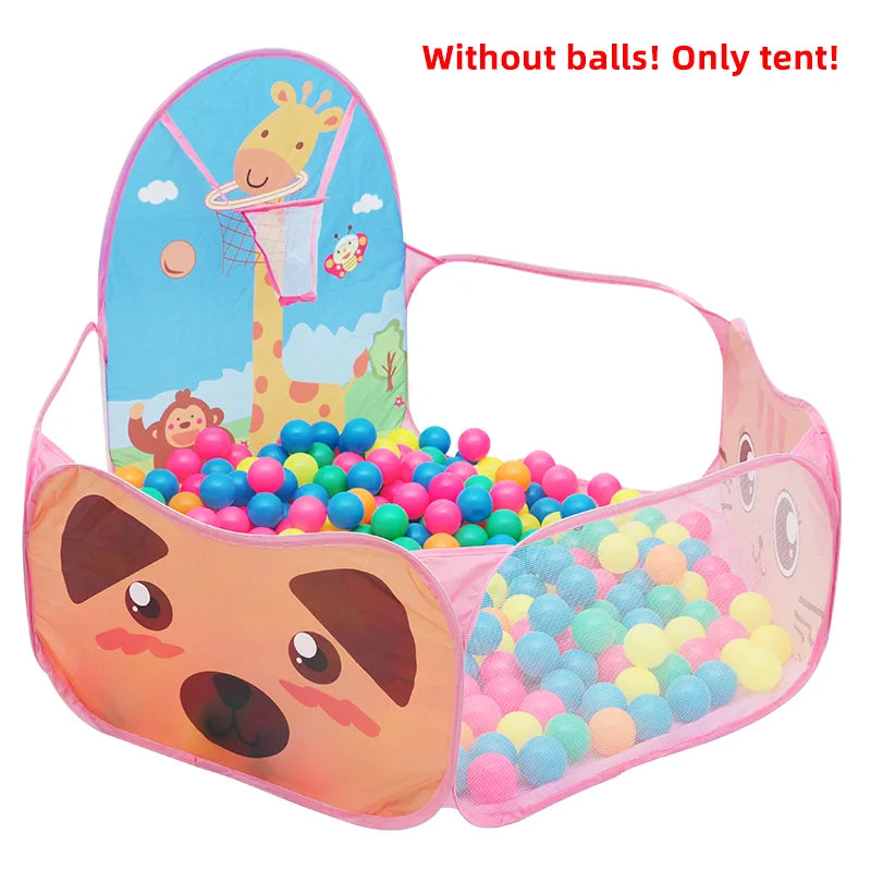 1.2M Hexagon Foldable Baby Playpen Indoor Baby Safety Fence Cute Kids Playground Baby Activity Fence with Basket Hoop