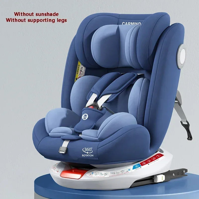 Child Car Seat with Leg Support 360° Swivel Adjustable Backrest Car Safety Seat 0-4 Years Old Infant Child Safety Seat