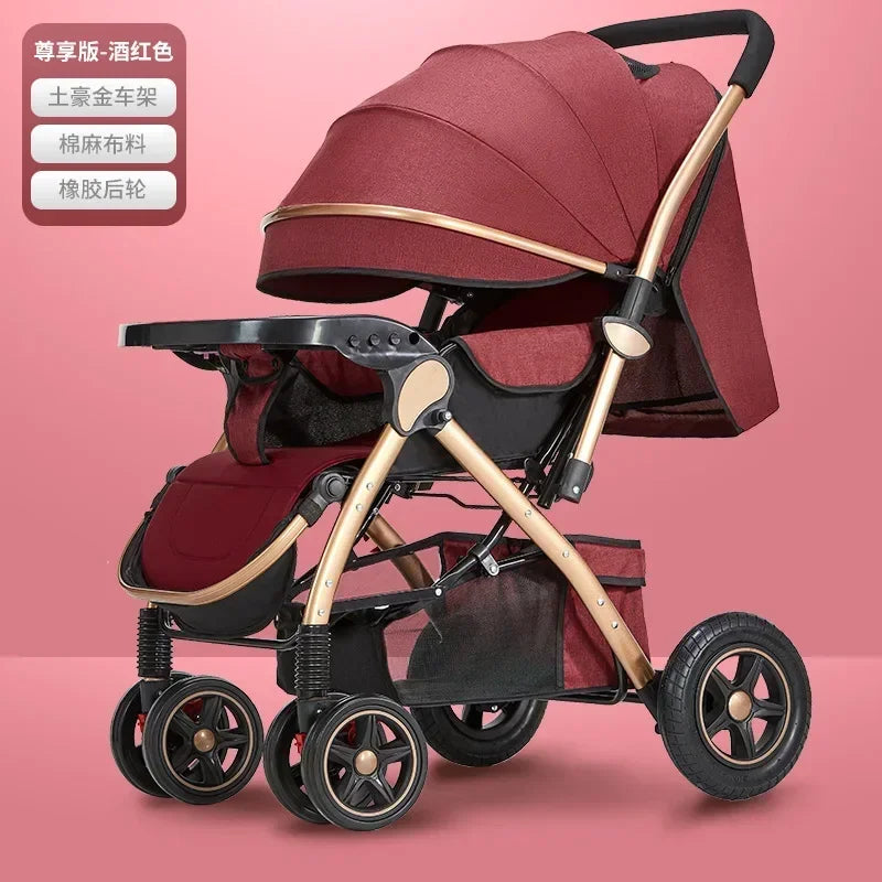 Baby Stroller Lightweight Foldable Easy to Sit Lying down Umbrella Rider Good Four-Wheel High Landscape