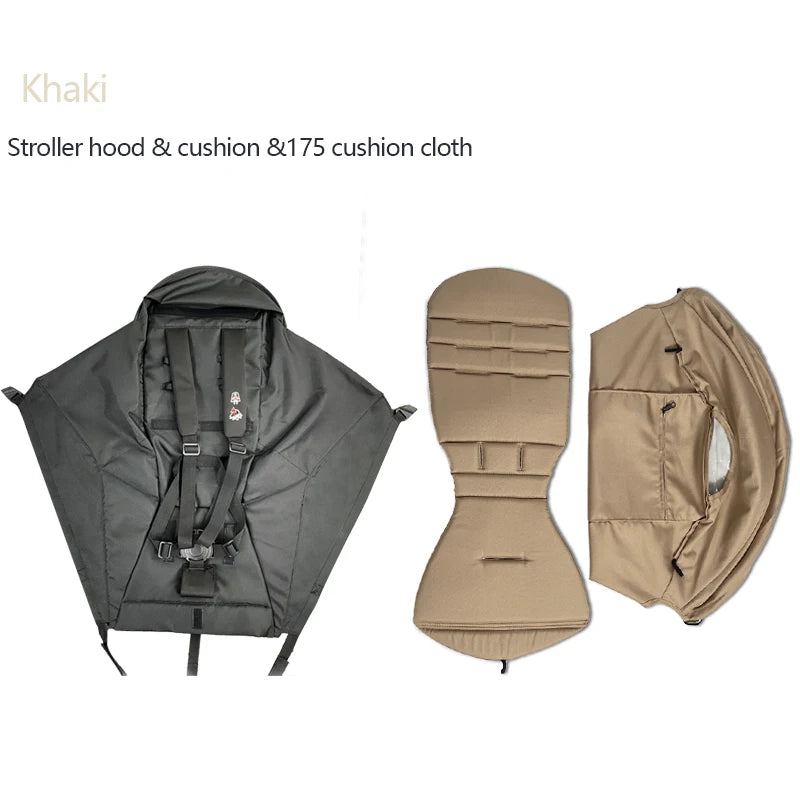 3Pcs/Set 175 Stroller Accessories Canopy Cover Seat Cushion Compatible with Babyzen YOYO Cover Seat Mattress with Zipper Pocket