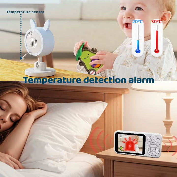 3.5'' Baby Monitor 0.3 Megapixel Camera with RGB Night Light Temperature Detection Voice Intercom Night Vision Security Monitors