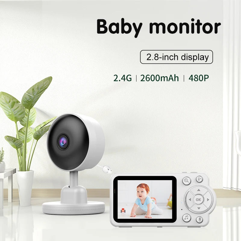 Baby Monitor Wireless Indoor 2.8-Inch Surveillance Video Two-Way Audio Night Vision Smart Baby Camera Security Protection