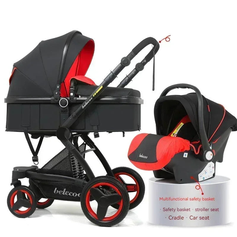 Baby Stroller 3 in 1 with Car Seat Baby Cart Foldable Baby Carriage Prams for Newborns Pram High Quality Waterproof Strollers
