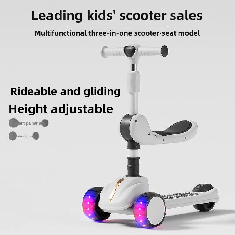 3-In-1 Children'S Scooter: a Scooter for Boys and Girls That Can Be Sat on or Ridden