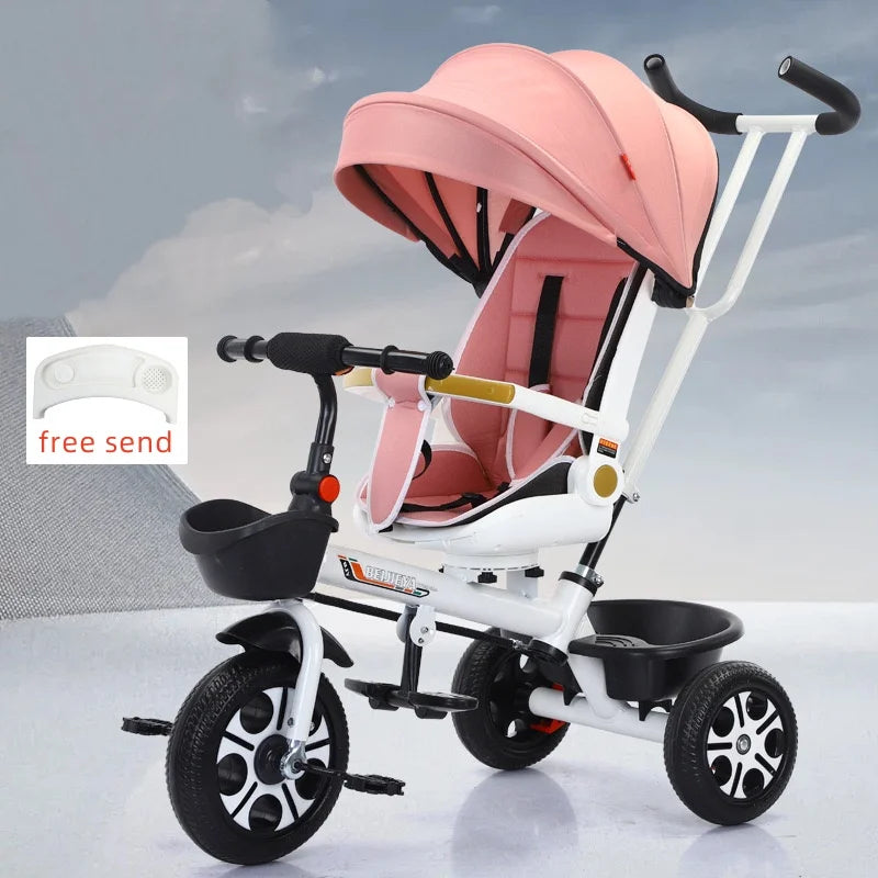 High Quality Poussette Bébé, Baby Tricycle Stroller for 1-3-6 Year Old,Multifunctional Can Lie down Children'S Tricycle Stroller