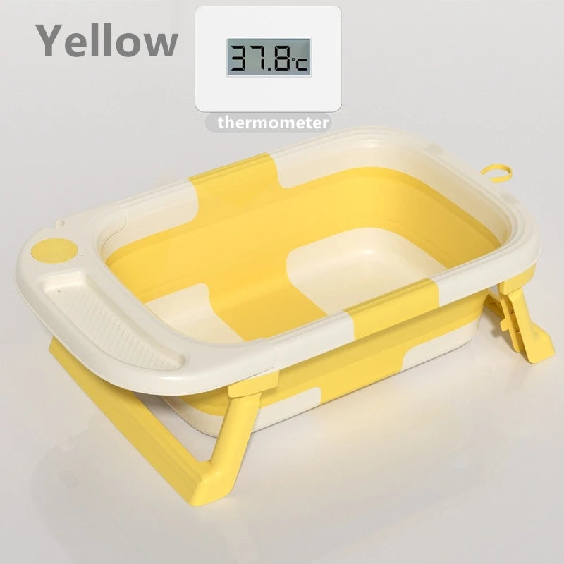 Real-Time Digital Temperature Sensitive Portable Folding Silicone Children'S Bath Tub Toddler Household Bathroom