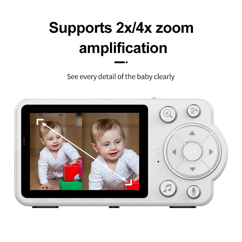 Baby Monitor Wireless Indoor 2.8-Inch Surveillance Video Two-Way Audio Night Vision Smart Baby Camera Security Protection