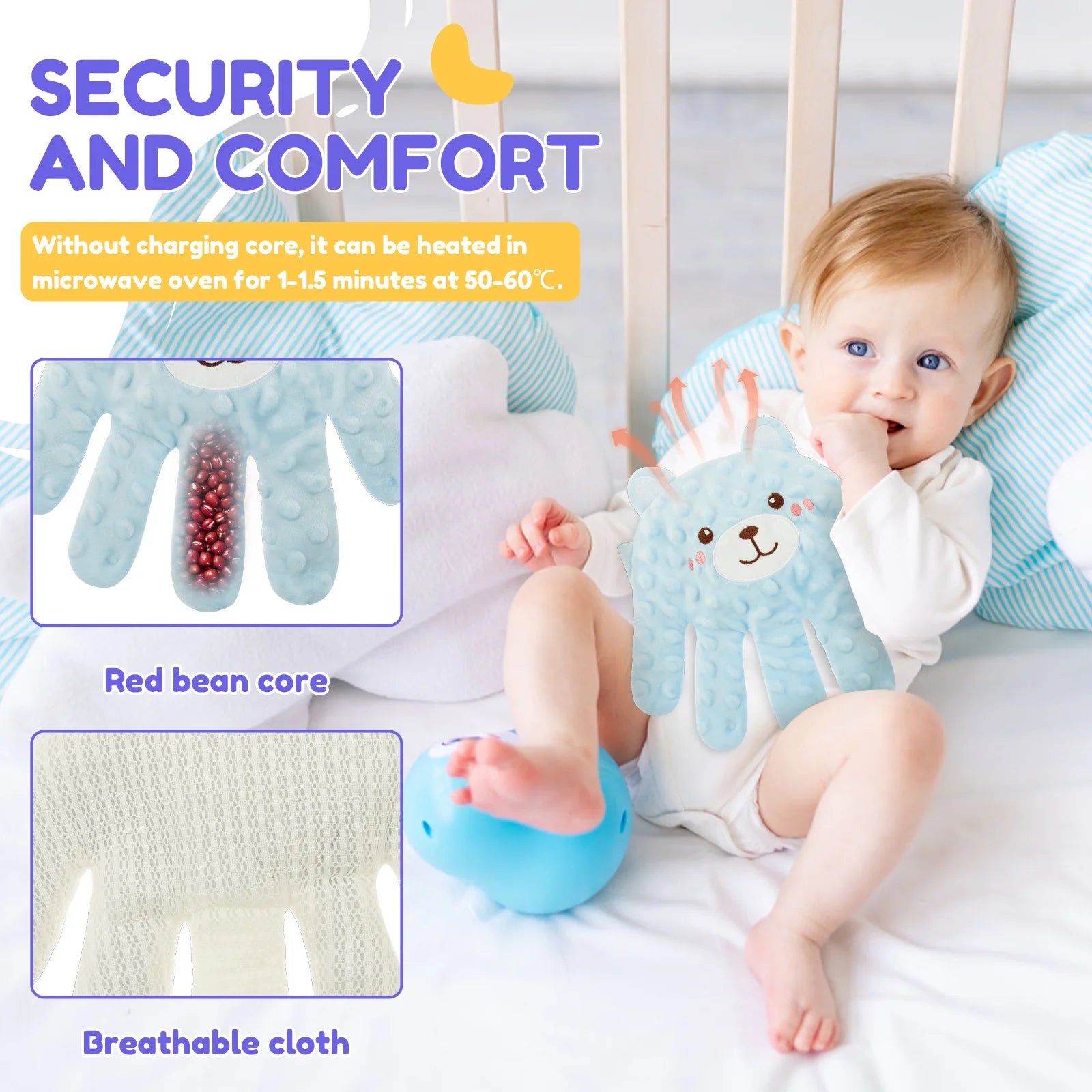 Cartoon Baby Soothing Palm Low Noise Automatic Palm Patting Baby Soothing Hand Pillow 3 Adjustable Modes Sleeping Aid Palm Toys