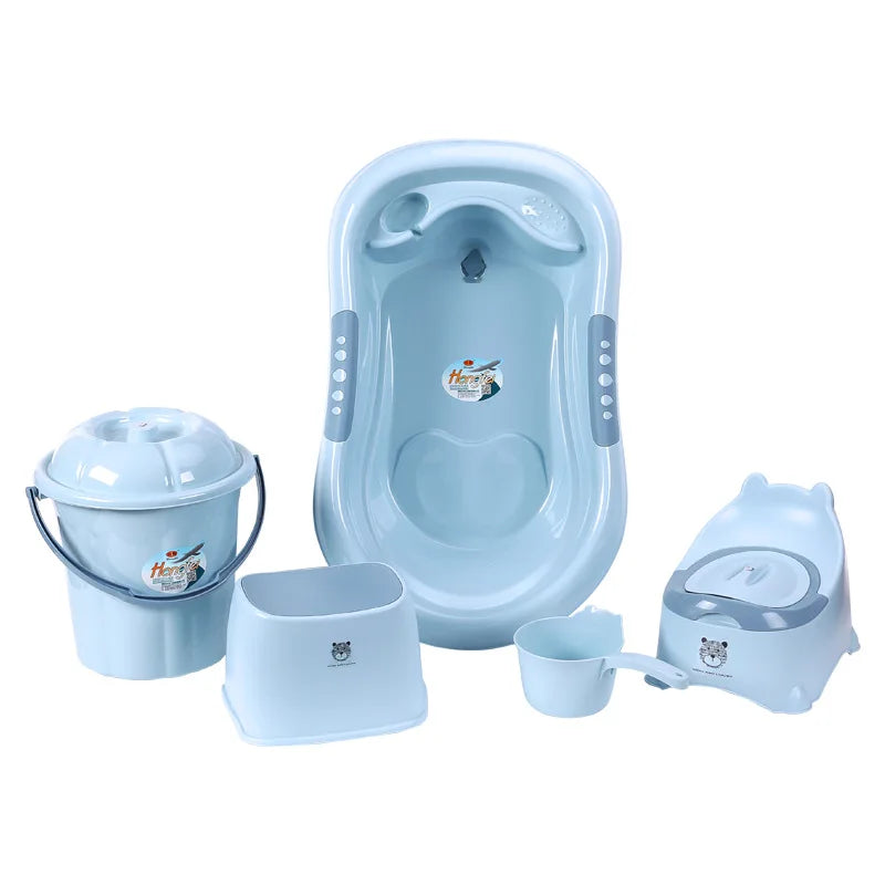 Baby Bath Tub Set with Stool, Newborn Tub,Non-Slip,Complete Bathing Set,Baby Bath Basin,Durable Bathtub,Plastic Baby Bathtub