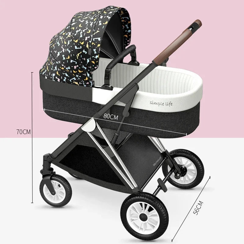 Baby Stroller 3 In1 Baby Cariage Travel Stroller Baby Strollers Car Seat Newbron Pram Travel Folding Stroller High Landscape