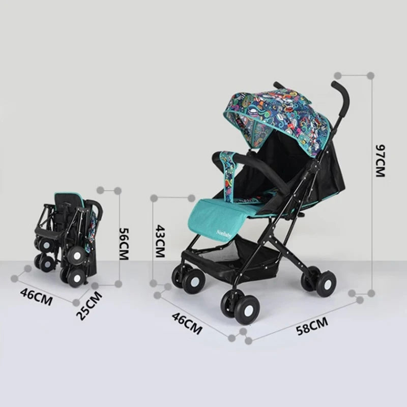 Baby Buggy Can Sit or Lie down Lightweight Folding Locket Umbrella Car Baby 0 to 3 Years Old Child Stroller