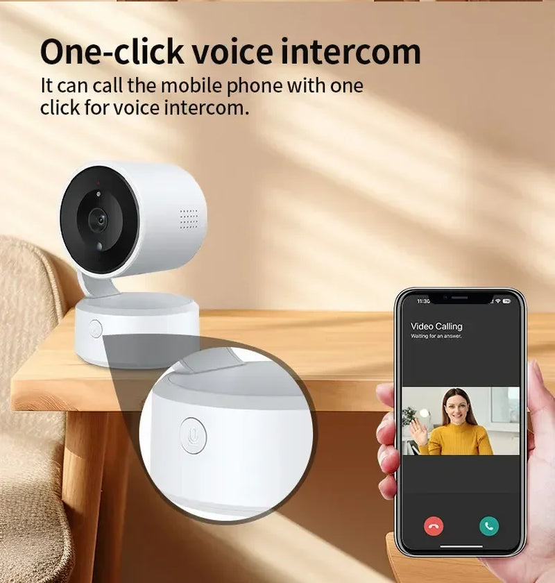 5MP WIFI Tuya Camera Two Way Talk Indoor Baby Monitor 4X Zoom PTZ 360° Surveillance Cameras Support Alexa Google Smart Life