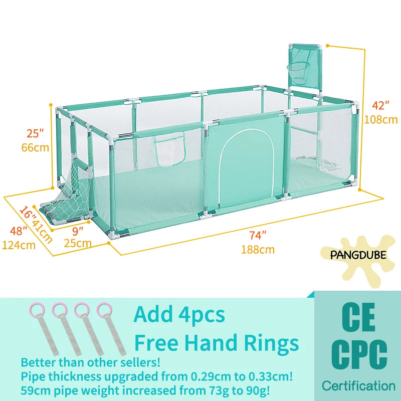 Baby Playpen for Children Play Area Baby Playground 6 Month~6 Years Old Kids Ball Pit Playpen Indoor Baby Safety Fence