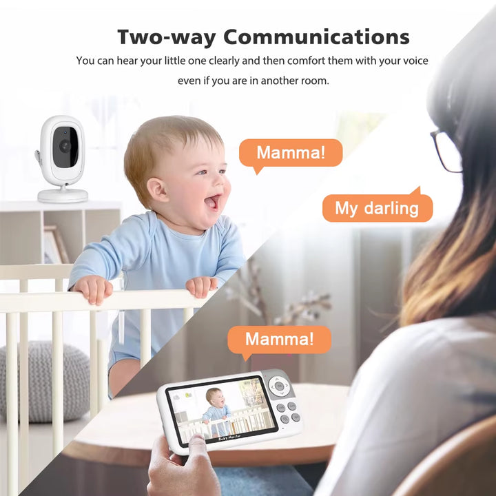 5'' Video Baby Monitor Camera 720P 3X Digital Zoom Two Way Audio Auto Night Vision 300M Transmission Security Camera