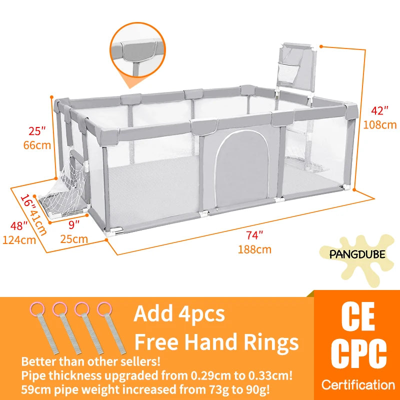 Baby Playpen for Children Play Area Baby Playground 6 Month~6 Years Old Kids Ball Pit Playpen Indoor Baby Safety Fence